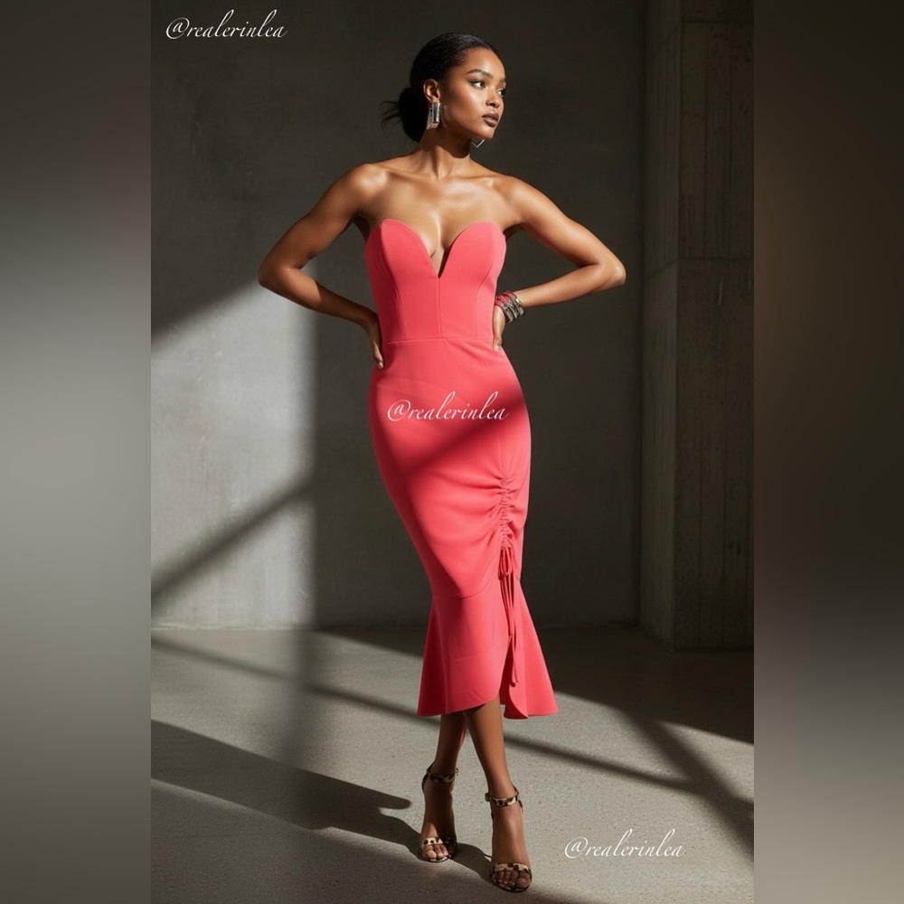 NWT Amanda Uprichard Rayna Dress Size Small Neon Orange Corset Bustier